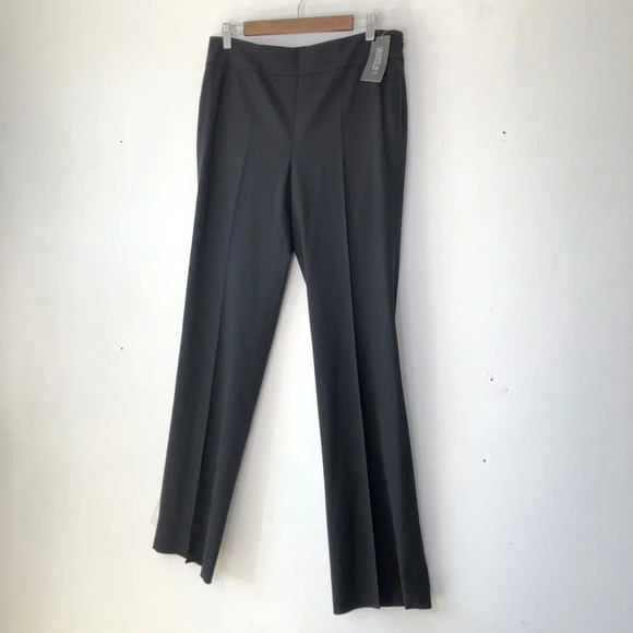 Lafayette 148 New York Black Pleated Straight Leg Side Zip Pants Size 10 NWT - Picture 12 of 12